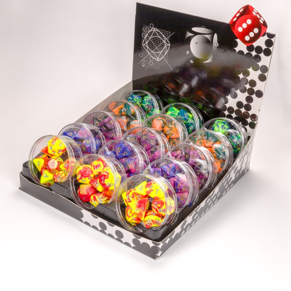 Countertop Poly Dice Sets Display