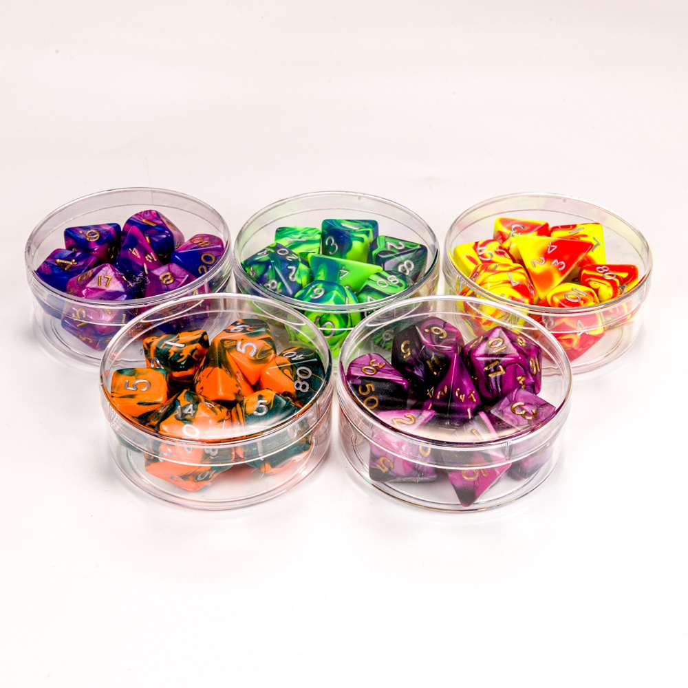 Toxic Standard Poly Dice Set in Round Container